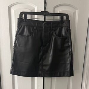 Jordache Black Faux Leather Mini Skirt